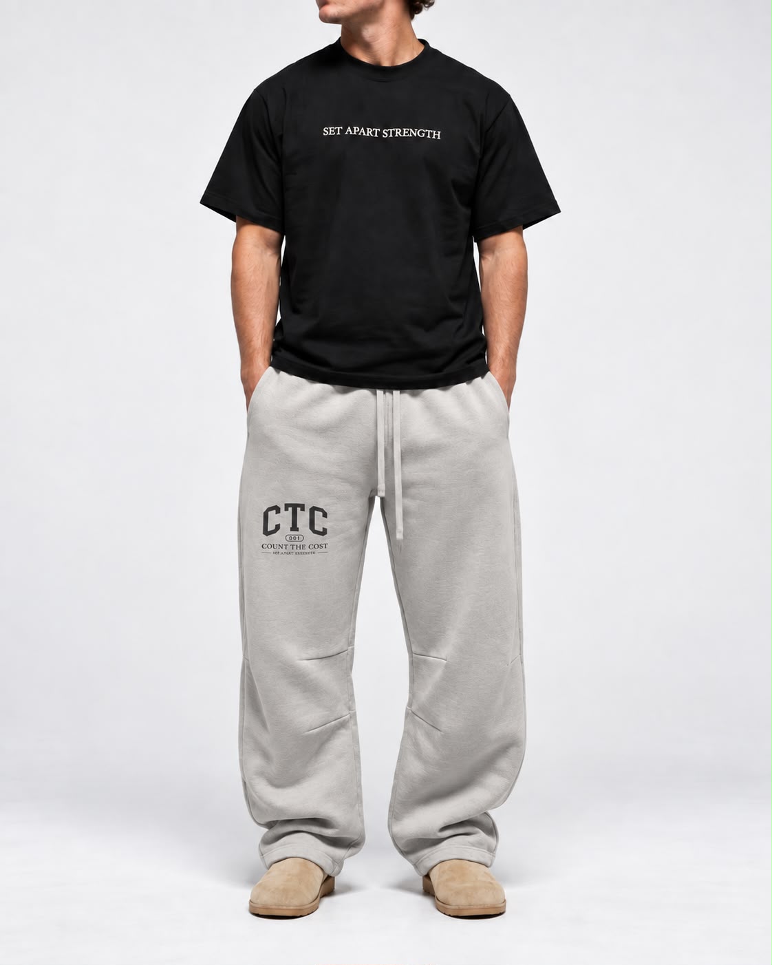 Vintage Light Gray sweatpants full view #color_vintage-light-gray