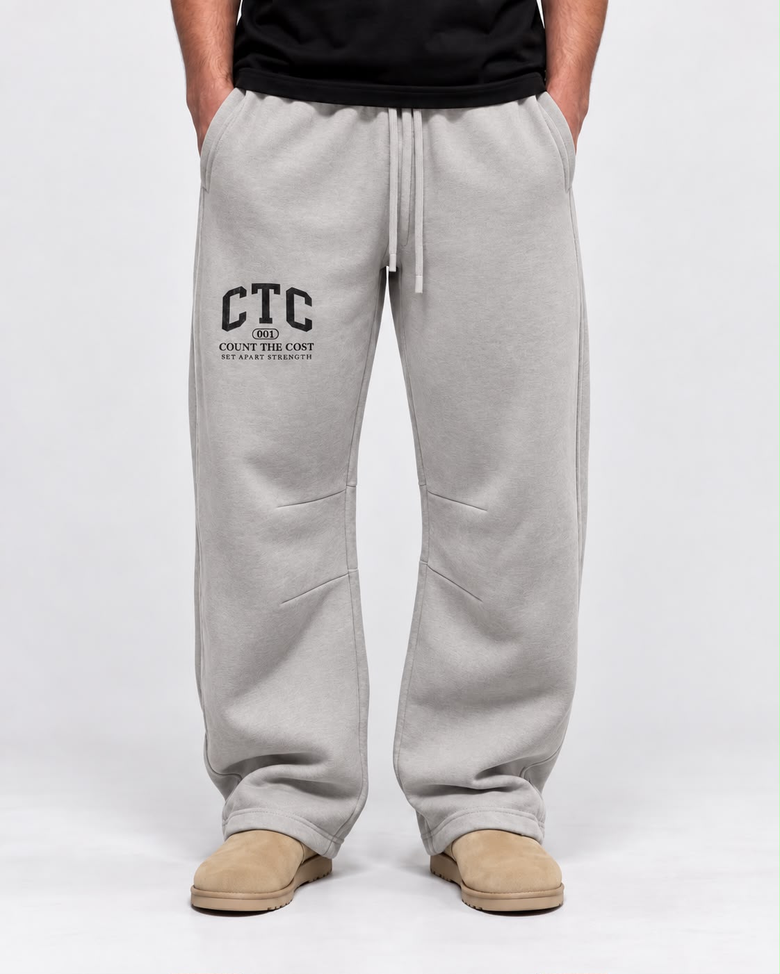 Vintage Light Gray sweatpants detail view #color_vintage-light-gray