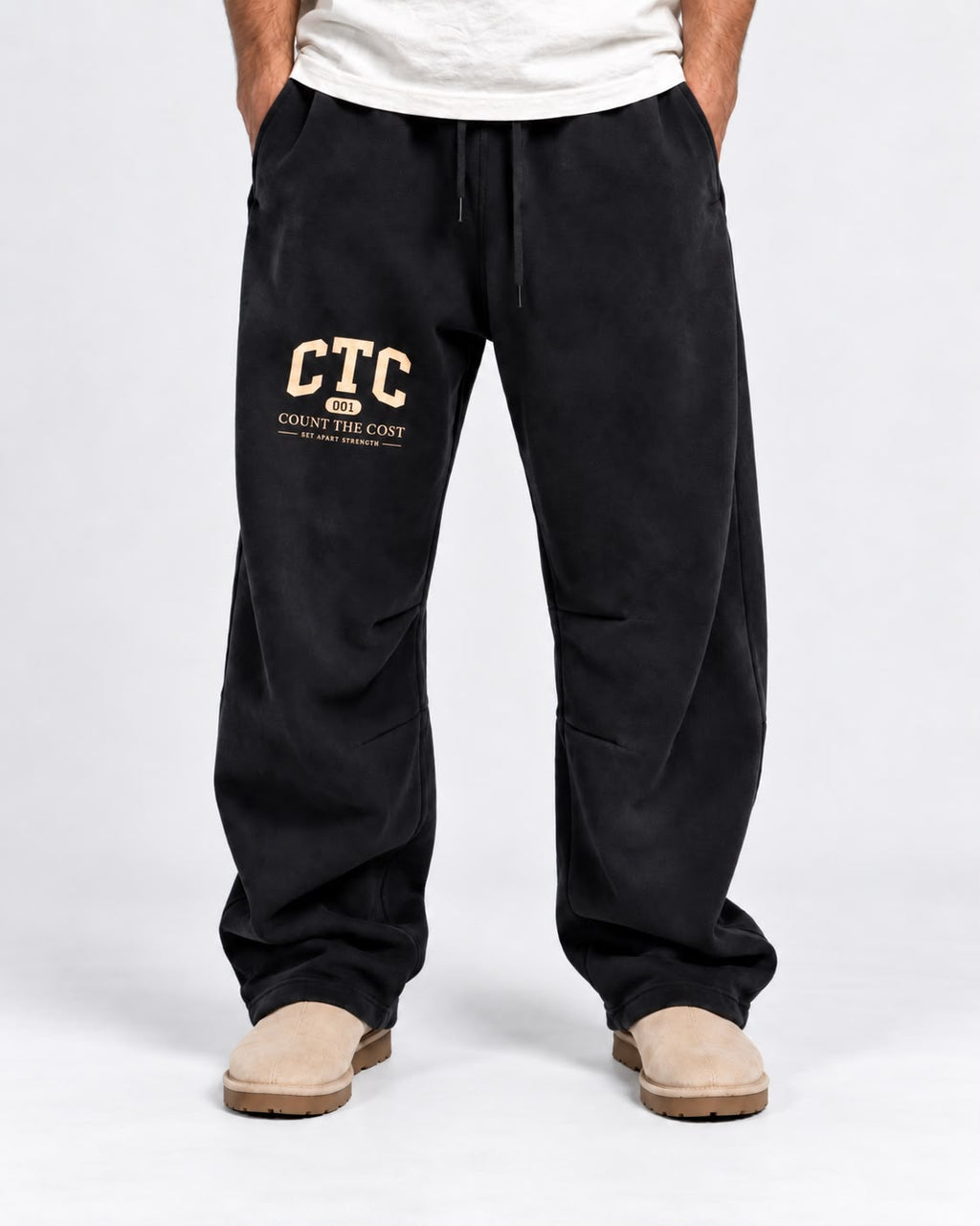 Vintage Black sweatpants detail view #color_vintage-black
